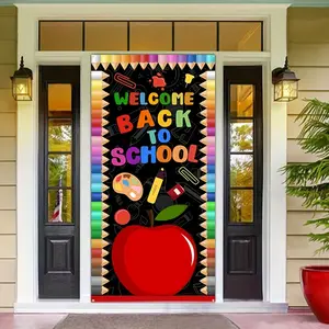 1pc Polyester Welcome Back to School Banner, Vibrant Entryway Decor for First Day of School, Classroom Backdrop Supplies