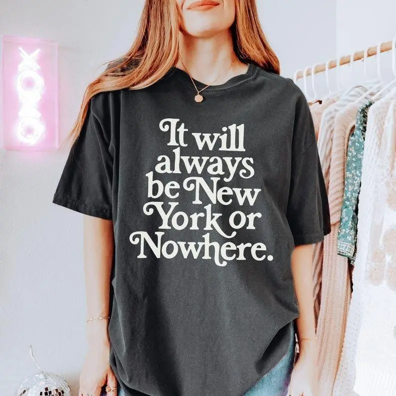 Comfort Colors New York or Nowhere T-Shirt, Vintage Inspired New York City Tee, Trendy Oversized Souvenir Tee, Retro NYC Shirt, Travel Gift