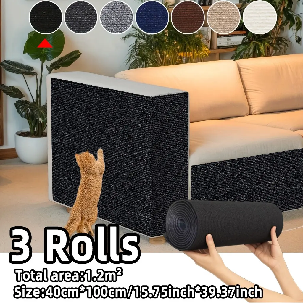3-Piece Cat Scratching Pad Set, Self-Adhesive Carpet & Sofa Protector, Removable Wall & Couch Protection, Durable Cat Scratch Board, Scratcher Board, Home