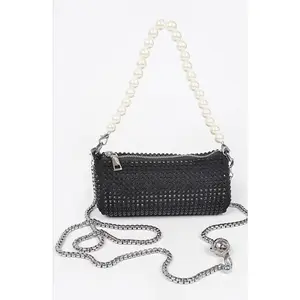 MARCO STUDD PEARL PURSE (Black)