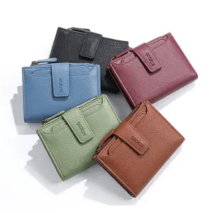 GSOIAX Women's Small Leather Wallet, RFID Blocking Bifold Compact Purse with 14 Card Slots & Zipper Coin Pocket, High-Capacity Wallet for Ladies outdoorfun