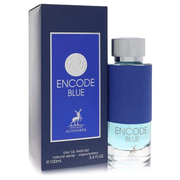 Maison Alhambra Encode Blue Eau De Parfum Unisex — Bergamot, Exotic Fruits, Pink Pepper, 3.4 oz (100 ml) | marine notes, bergamot perfume, ambergris, exotic fruits perfume, woodsy notes, lattafalong-lasting bergamot cologne, bergamot exotic fruits, fresh
