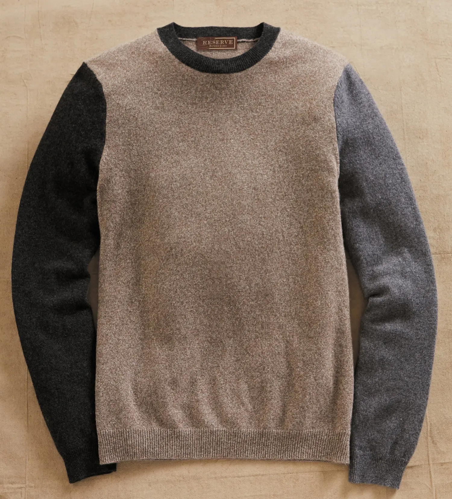 Men's Reserve Colorblock Cashmere Knitwear - Classic Fit Menswear Top with Ribbed Details, Tops