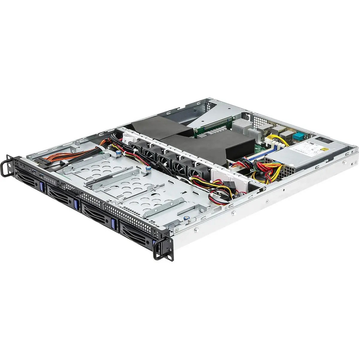 212 MAIN 1U Rackmount Server Barebone Solution - AMD Ryzen 7000 AM5 Socket, ASRock 1U4LW-B650-2L2T Motherboard, 4x3.5 SATA Ports, Hot-Swap, HDMI Port, 400W, 2 RJ45 10GbE by Broadcom BCM57416, 1 M.2 PCIe5.0 X4, Brown Box Component