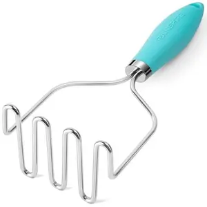 Rainspire Potato Masher Stainless Steel, Mashed Potato Masher Kitchen Tool, Durable Mash Potatoes Masher, Soft Non-slip Handle, Kitchen Utensils, Kitchen Gadgets (Blue)
