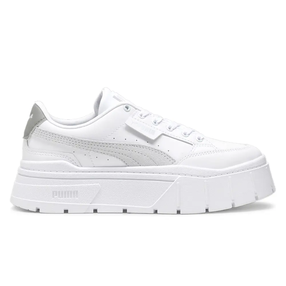 PUMA Womens Mayze Stack Perforated Platform Sneakers Shoes Casual - White