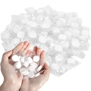 100 PCS Compressed Towel, Mini Compressed Towel Tablets, Disposable Compressed Face Towel, Camping Towel, Portable Bulk Compressed Coin Tissues for Home, Travel, Outdoor Sports Wipe Plant White