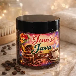 Jenn’s Java Scrub – All Natural Exfoliating Brown Sugar Coffee Body Scrub for Soft Smooth Glowing Skin