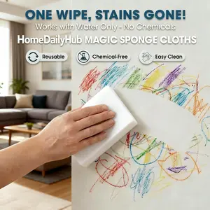 MAGIC Nano Sponge Eraser – 10PCS Extra Large Cleaning Sponges, Multipurpose Magic Eraser for Kitchen, Bathroom, Walls, Baseboards, Scuff Marks, Stain Remover with Just Water, No Chemicals Multi-Purpose cloths dusting tool