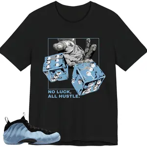 Foamposite One Psychic Blue Sneaker Match Shirts, Black Shirt to Blue, Adult Unisex Tshirts