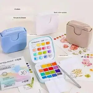 LANGUO 16-Color Solid Watercolor Paint Set – Professional Grade Watercolor Pans for Painting, Sketching, Coloring, Journaling, Adults, Teens, Beginners, Portable Art Supplies, Art Materials