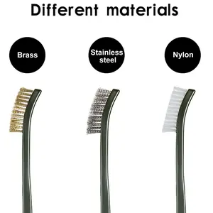 Mini Wire Brush Set, Paint and Dirt Remover, Clean Welding Slag and Rust, Convenient Steel/nylon/copper Brushes, 3-Piece Dual Head Brush, Cleaning Supplies