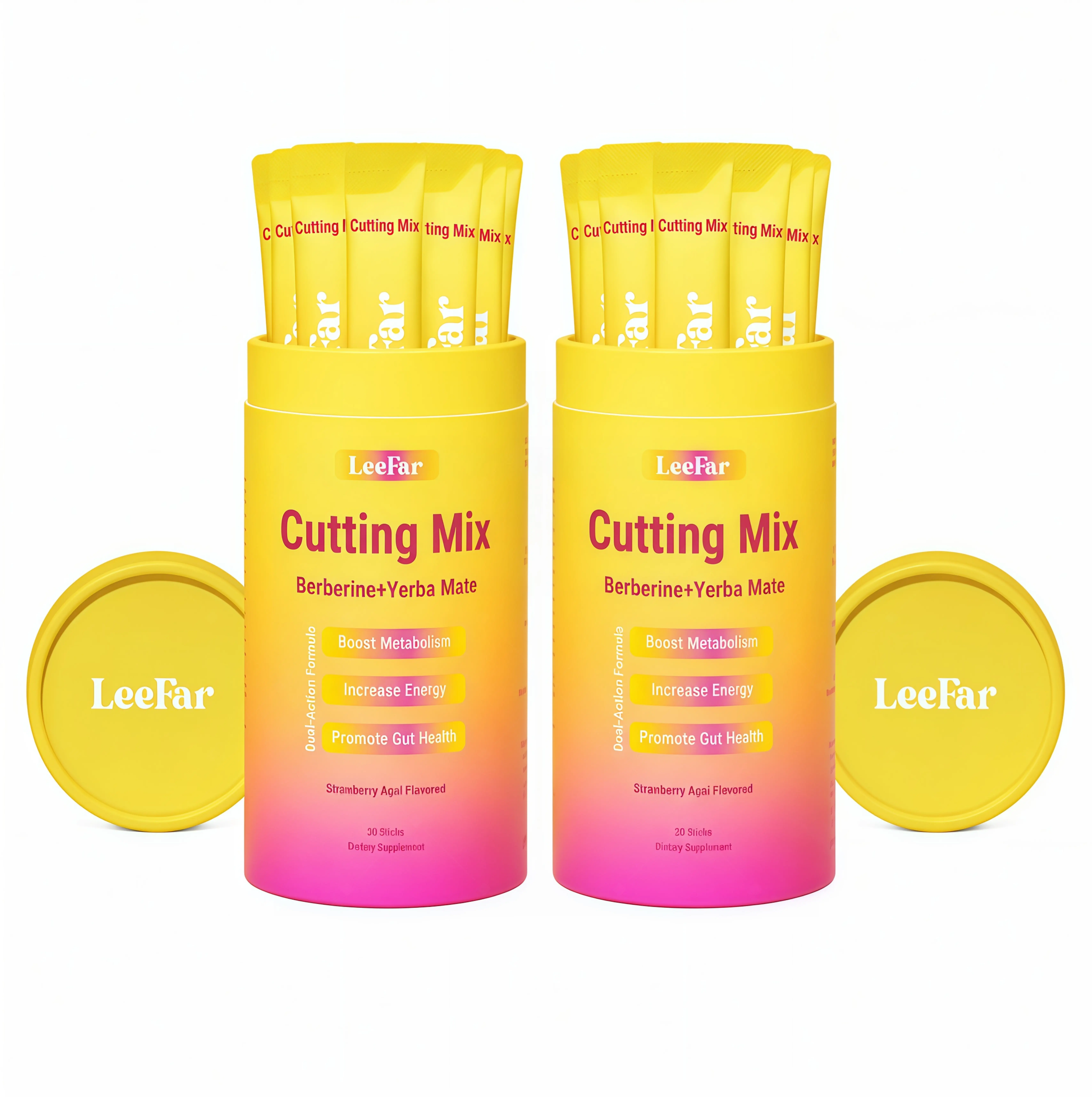 2 Piece LeeFar Cutting Drink Mix UA–| Strawberry Açaí Flavor – 30 Servings
