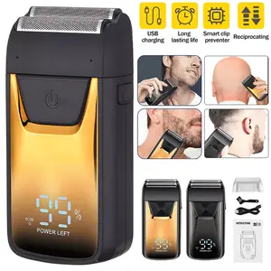 Electric Foil Shaver for Men-3 Adjustable Speeds, Rechargeable Waterproof Razor with LED Display,Ultra-Thin Titanium Foils for Face,Beard&Head Shaving Comfort White Afeitadora eléctrica,travel-friendly gift