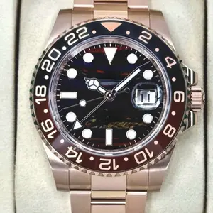 Men Business Sport Luxury G M T Steel Rose Automatic Homage Custom Watch