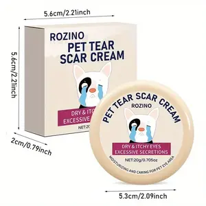 ROZINO Pet Tear Stain Cream for Dry Itchy Eyes Excessive Secretions 32g Targeted Relief for Comfort and Health