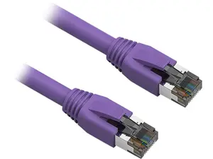 Nippon Labs Cat8 RJ45 1FT Ethernet Patch Internet Network LAN Cable, Indoor/Outdoor, 24AWG, Shielded Latest 40Gbps 2000Mhz, Weatherproof S/FTP for Router, PS4, PS5, Xbox, PoE, Switch, Modem (Purple)