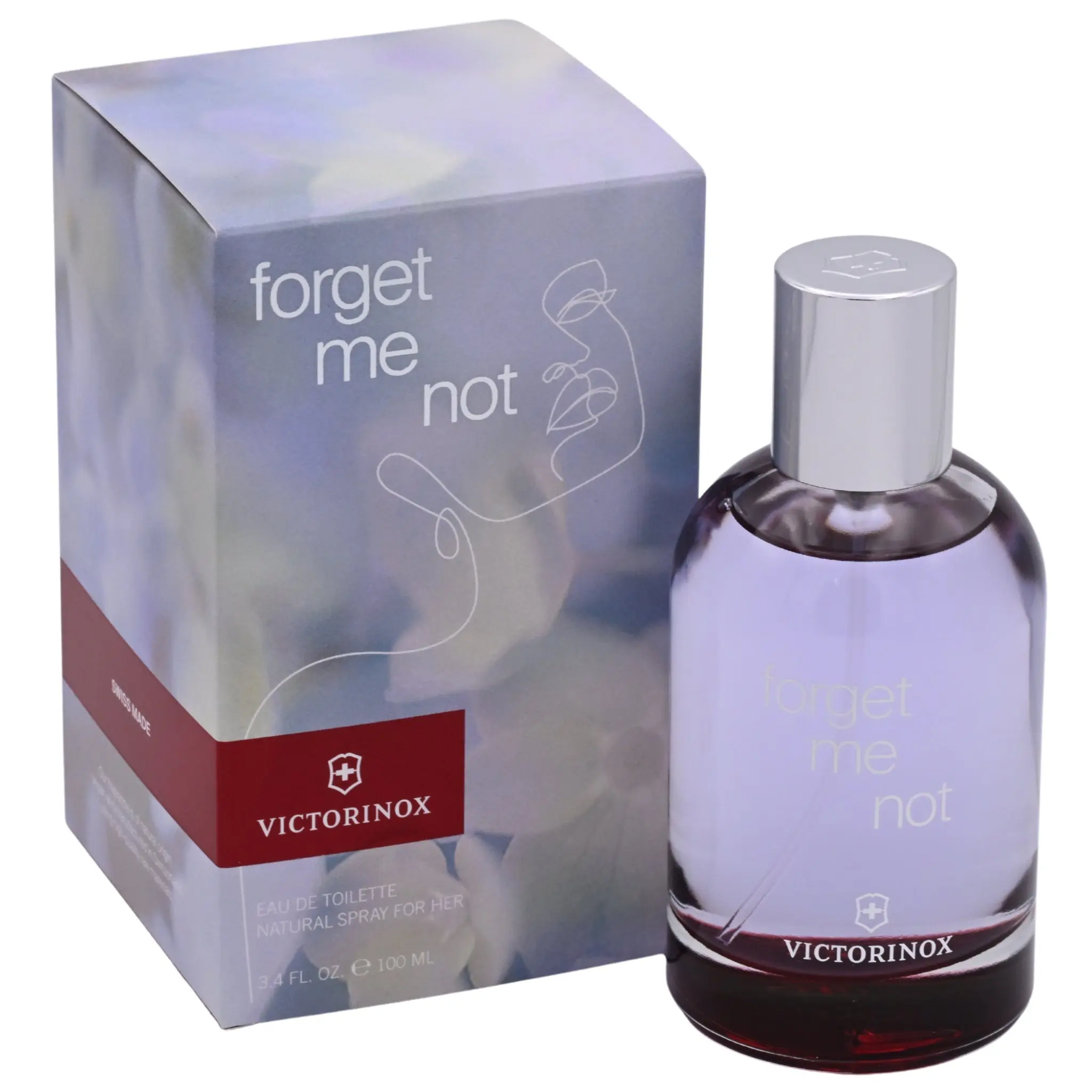 VICTORINOX Forget Me Not Women's Eau de Toilette (EDT) - 3.4 fl oz Elegant Floral Fragranced Boxed Scented Cosmetic Fragrance, Bergamot Top Notes, Fresh Scent, New In Box, Single Item, Fragranced Women's Fragrance
