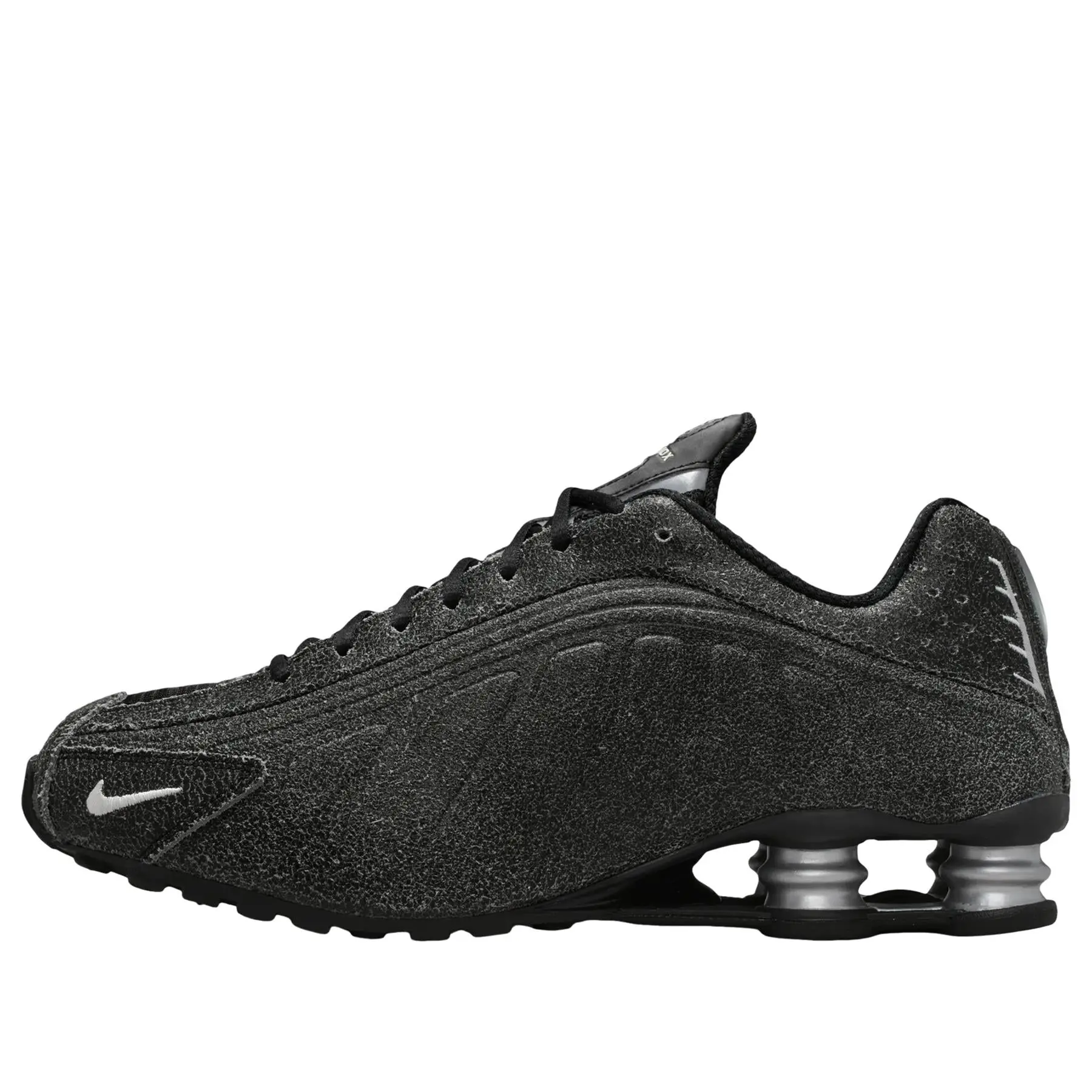 Nike Shox R4  Black Distressed Leather Men's IO4544-002 New Sneakers