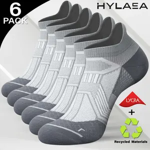 Hylaea Compression Running Ankle Socks for Men and Women (6 Pairs), Quarter Athletic Socks for Running, Cycling, Golf, Work