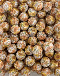 15mm Sunsflower Lavender Silicone Print Beads, Round, DIY Pens, DIY keychain, Loose