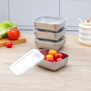 Stainless Steel Food Storage Container Set, 10pcs/set Food Storage Box with Lid, Food Container for Home Kitchen Outdoor Picnic