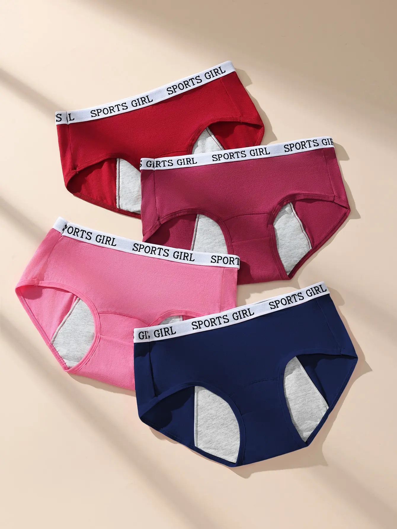 HOTCOM Women’s Day Period Panties 8-Pack – Soft Cotton Breathable Reusable Briefs, Comfortable Everyday Womenswear Fit Ladies