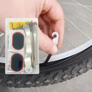 Bicycle cold repair rubber pry tire rod quick tire repair tool set, glue free tire patch tire repair combination tool box