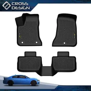 CROSSDESIGN TPE Floor Mats Fit For 2011-2023 Dodge Charger/Chrysler 300 RWD 3D Molded Liner
