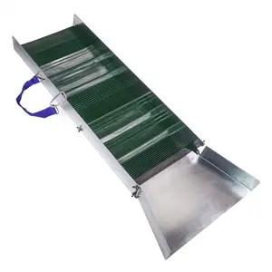 ASR Outdoor Aluminum Sluice Box with Rubber TPR Riffle Matting, Gold Prospecting Equipment, 34 Inch Long