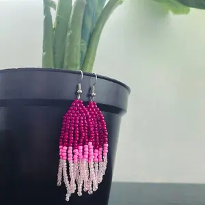 Beaded Earrings with Colorful Beads and Clear Accents in Elegant Design men woman
