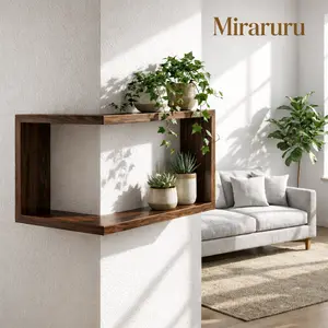 Miraruru Corner Shelf - Smart Floating Display Rack for Collectibles, Figurines & Home Decor wall kitchen 3 tier organizer storage space-saving Wall-Mounted rack organization lmprovement shelf decorative toy  fashion saver multi-purpose wooden cheap gift