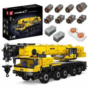 Mould King 17073 Engineering Crane Yellow Truck Building Block Remote Control Vehicle Kid Adult Toy 3218 Pcs Model