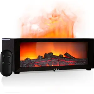 Fireplace Humidifier Diffuser Flame Effect & Remote Control for Essential Oils Aromatherapy Air Humidifier for Home Bedroom Office Yoga