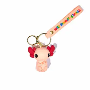 3D Keychains - Axolotl, Orca, Pufferfish and Blobfish - Sturdy Metal Ring and Vibrant PVC Charm for Keys Bags or Zipper Pulls - Lightweight and Durable