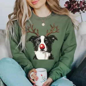 Border Collie Christmas Sweatshirt, Dog Lover Holiday Crewneck Sweatshirt