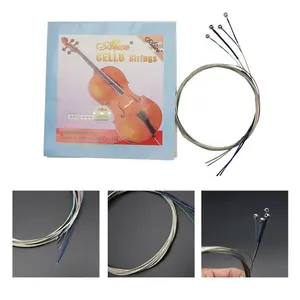 Spock Cello Strings German Silver Color, PVC Bag (4 Single String Packages), High-Quality Musical Instrument Accessories