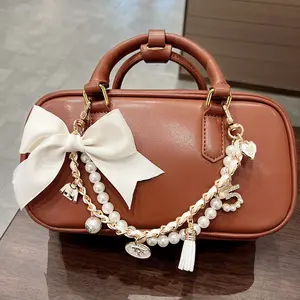 Women's Bag Accessories - Elegant Bow Chain Decorations, Versatile Pearl Charms, Inside Purse Accessories for Spring Styling summerwins