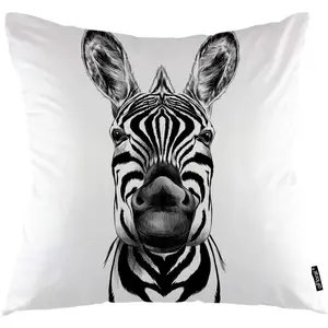 Zebra Throw Pillow Covers Wild Animal Africa Herbivorous Horse Zebra Decorative Square Pillow Case 18"X18" Pillowcase Home Decor for for Sofa Bedroom Livingroom