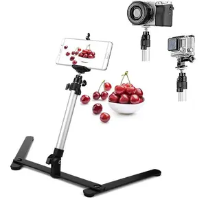 Photo Copy Pico Projector Stand Overhead Phone Mount Adjustable Tabletop Teaching Online Stand for Live Streaming Baking Crafting Demo Online Video and Draw Recording