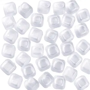 20 Pack Reusable Refreezable BPA Free Plastic Ice Cubes, Chills Drinks Without Diluting, Washable Fake Ice Cubes Easy To Use for Cocktails Wine Beer Coffee