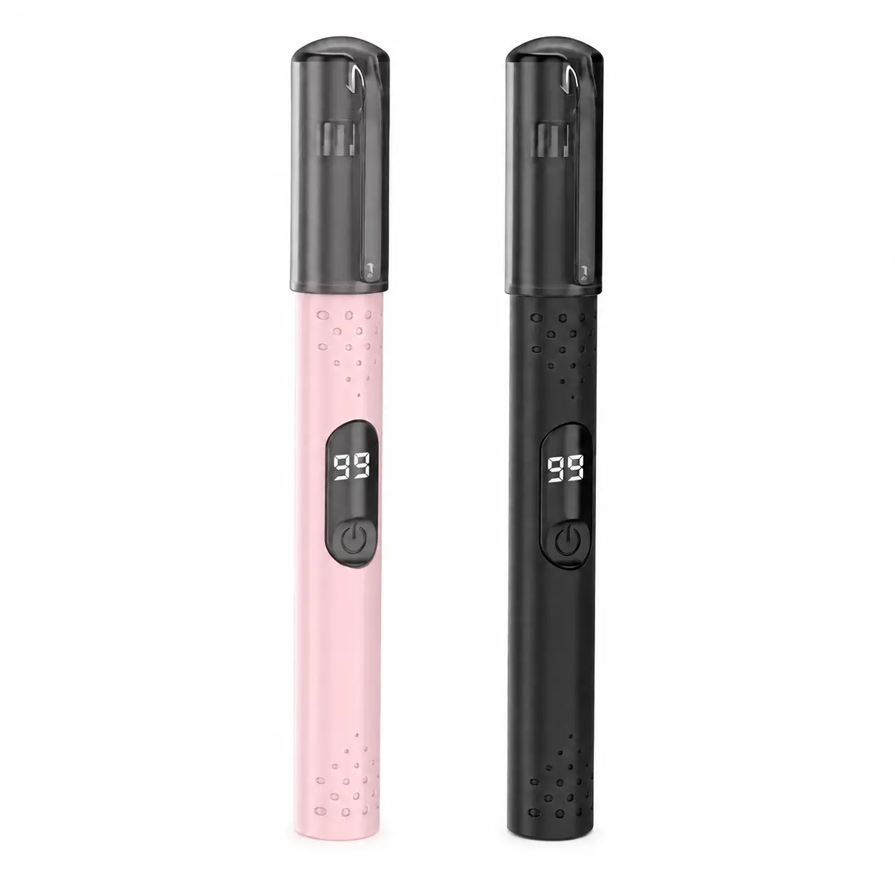 Pen-Sized Rechargeable ABS Plastic Electric Nose Hair Trimmer for Men & Women, 360° Dual Blades No-Pull Ear & Nose Clipper with LED Digital Display