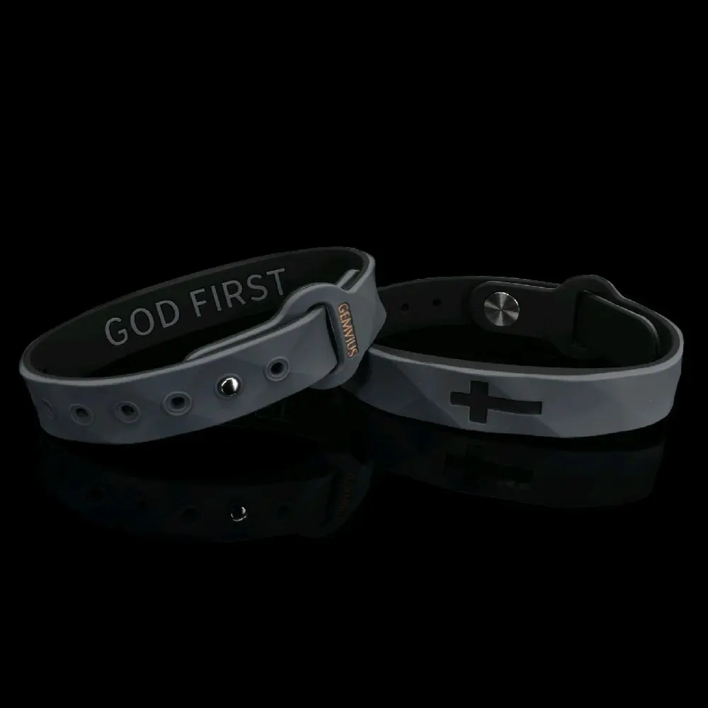 Gemvius God First Faith Bracelet - Waterproof - Adjustable - Activewear - Cross Jewelry