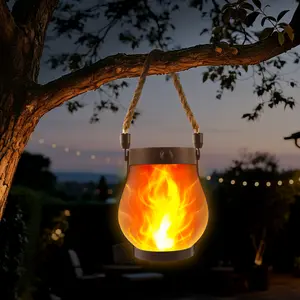 Decorative Lights Solar Lantern Outdoor Lights, Upgraded Flickering Flame Solar Lantern Outdoor Waterproof Lights, Solar Lanterns for Patio Garden Decoration, Flame Garden Lanterns for Outdoor Patio Trail Decorations