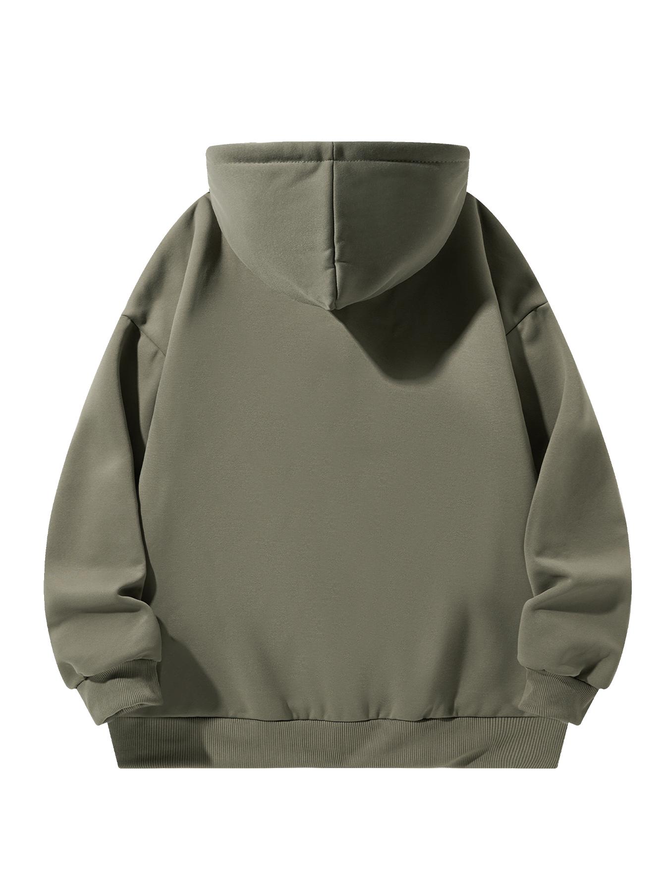 CCCMAI Men's Solid Zip-Up Hoodie Casual Loose Fit Long-Sleeve Hooded Sweatshirt for Everyday Wear All-Season Menswear Aesthetic Street Style