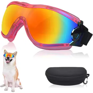 Dog Glasses Dog Sunglasses Pet Goggles for Medium Large UV Protection Wind Protection Dust Protection Adjustable Strap Dog Glasses Suitable for Snow Beach
