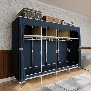 A large-capacity dustproof simple wardrobe with 6 storage spaces, suitable for families, bedrooms, rental houses, international students various storage clothing storage Closet Organizer apartment living room furniture dressers for bedroom furniture set