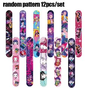 12pcs Slap Bracelets for Birthday Party Decorations, Party Accessory, Kpop Anime Character Snap Design Bracelets, Perfect Party Favors, School Prizes, Unique Gifts