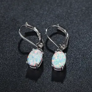 Vibrant Egg-Shaped Dangle Drops - Drop & Dangle Earrings with 925 Sterling Silver, Multi-Colored Inlaid Design, Hypoallergenic, High-Quality Jewelry for Daily Wear
