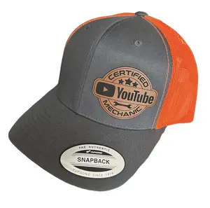 Certified Youtube Mechanic Leather Patch Hat - Many Colors, Casual Style, Unisex, Cotton, Baseball Cap